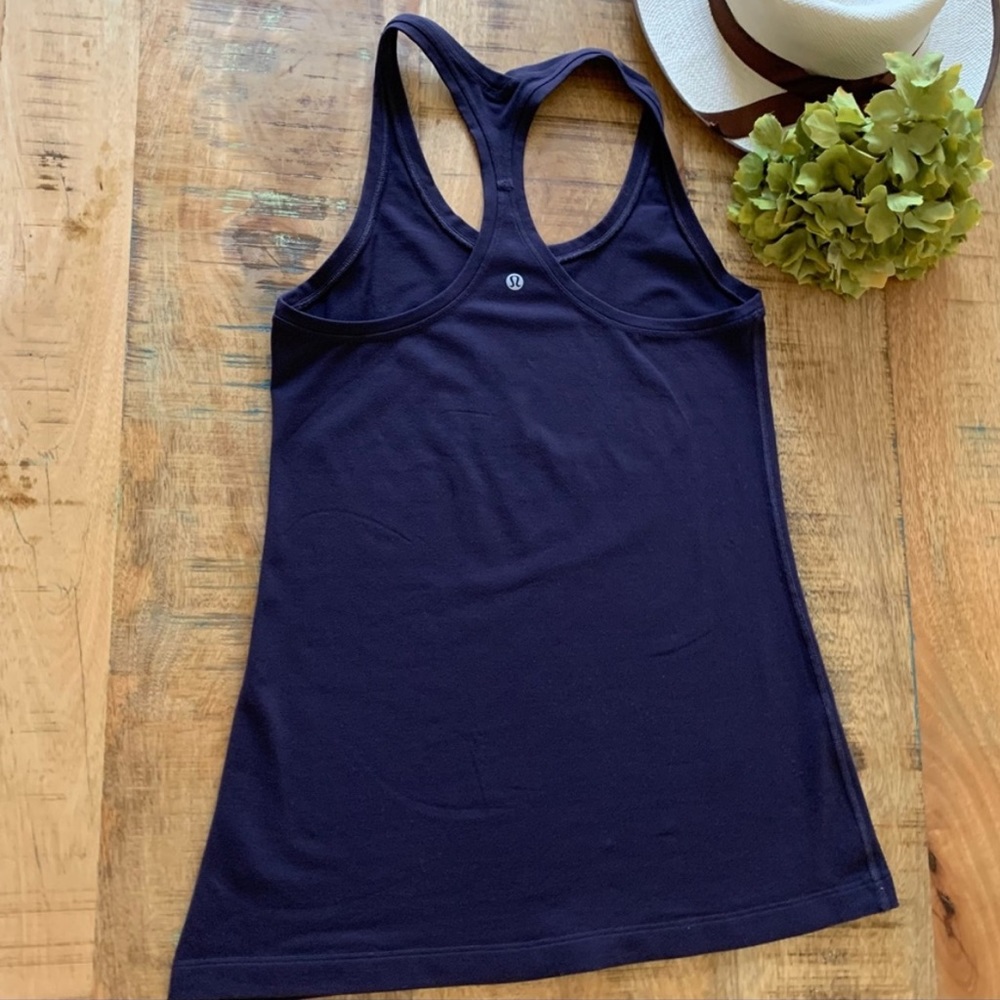 Lululemon cool razorback tank, black grape, size 10